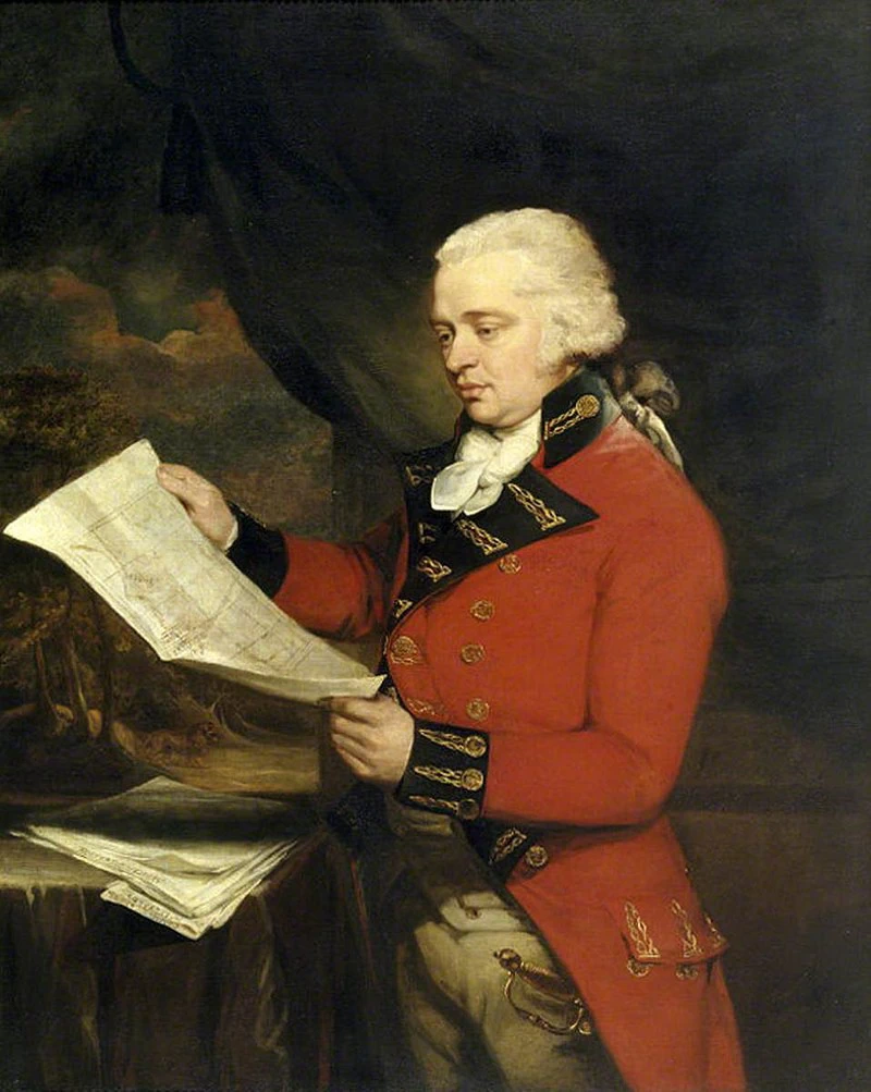 Ritratto di James Legge Willis (1761 - 1817), con in mano una mappa di bambù, National Trust, William Beechey